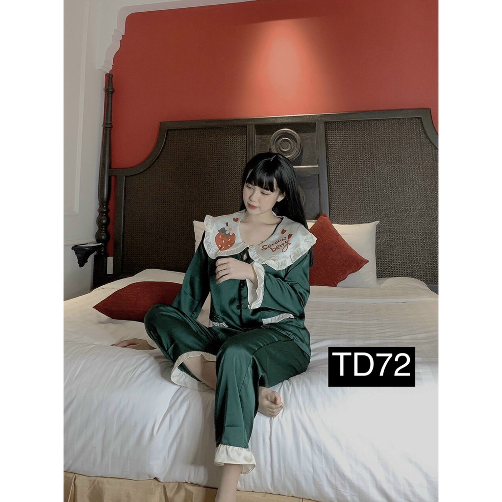 Set Đồ Bộ Nữ Pijama Tiểu Thư Tay Lửng Phối Kiểu Cực Xinh Xắn Đáng Yêu | BigBuy360 - bigbuy360.vn