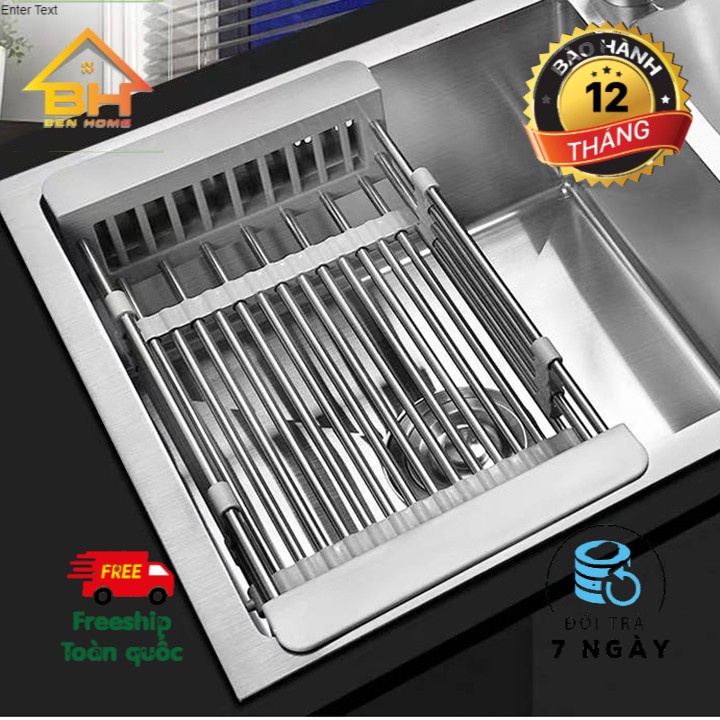 Rổ inox rút gọn kéo rút gọn inox bồn rửa bát, rổ inox đa năng thông minh tiện lợi[FREESHIP]