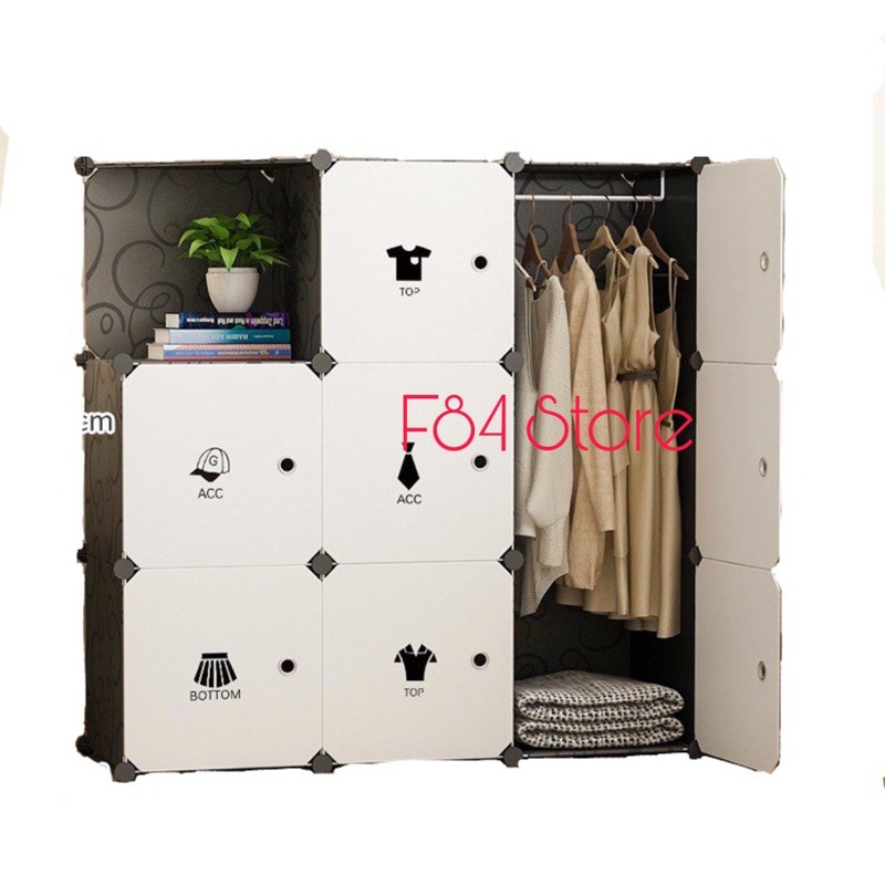 Tủ nhựa lắp ghép 9 ô (1 xéo)