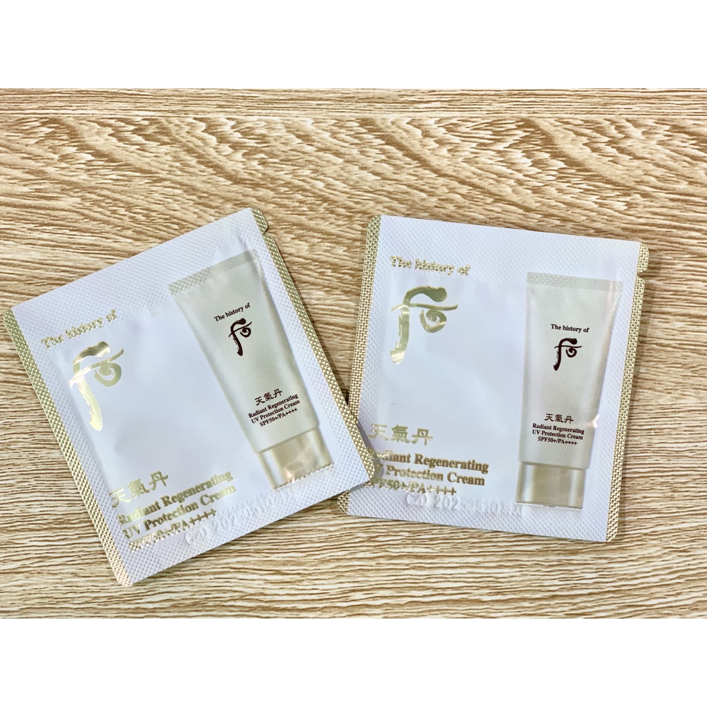 Gói kem chống nắng Whoo tái sinh Radiant Regenerating Uv Protection Cream SPF50+/PA++++ 1ml