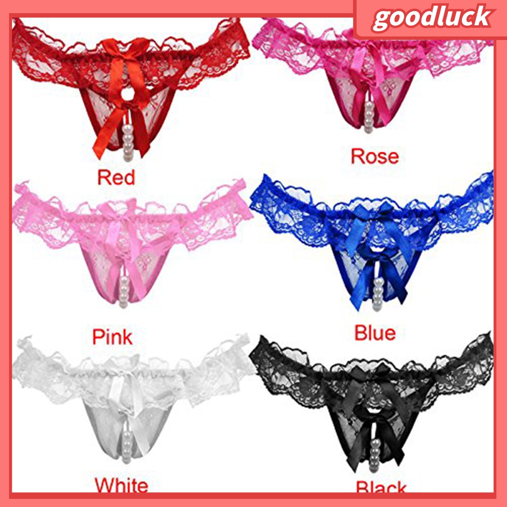 Quần Lót Lọt Khe Phối Ren Và Hạt Gợi Cảm Cho Nữ