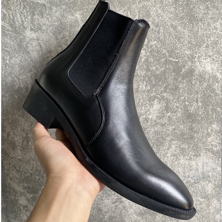 Giày Bốt Nam Kiểu Dáng Cao Cổ Thời Trang, Chelsea Boot Đế Độn Cao 5cm