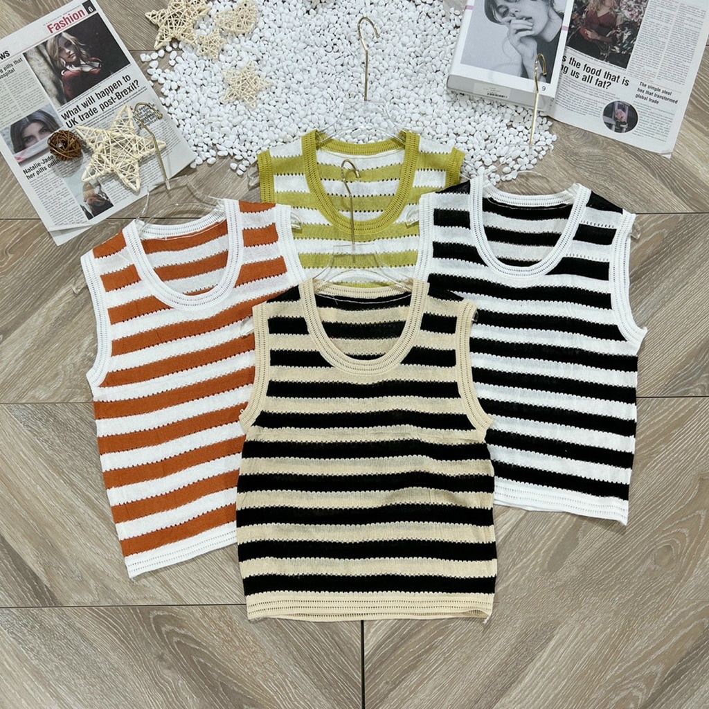 Áo Montoghi Nữ ba Lỗ Sát Nách dệt kim - Hàng Quảng Châu cao cấp