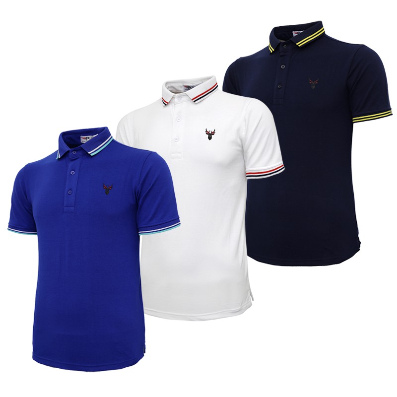 Áo thun nam polo bo cổ dệt logo in nổi Pigofashion thời trang AHT16 chọn màu | BigBuy360 - bigbuy360.vn