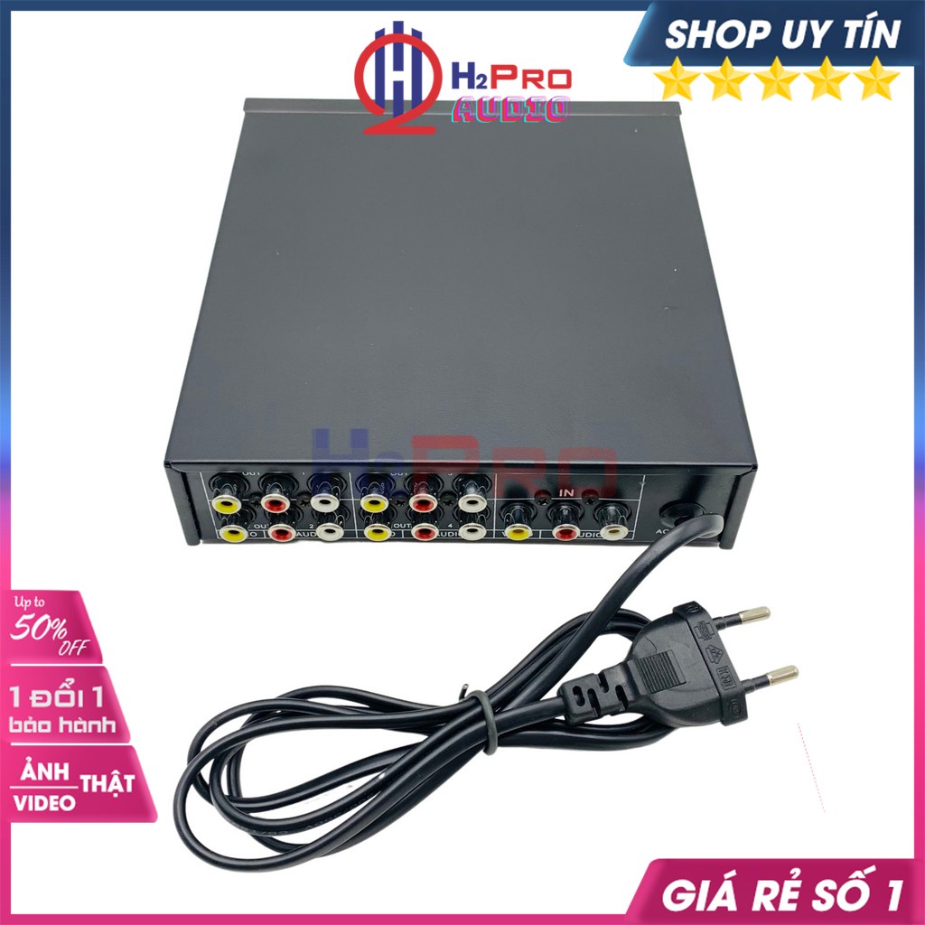 Bộ Chia Av 1 Ra 4 Vsp4, Bộ Chia Tín Hiệu Av (Video &amp; Audio) 1 Ra 4 Cao Cấp, Âm Thanh Đầu Ra Không Thay Đổi-H2Pro Audio