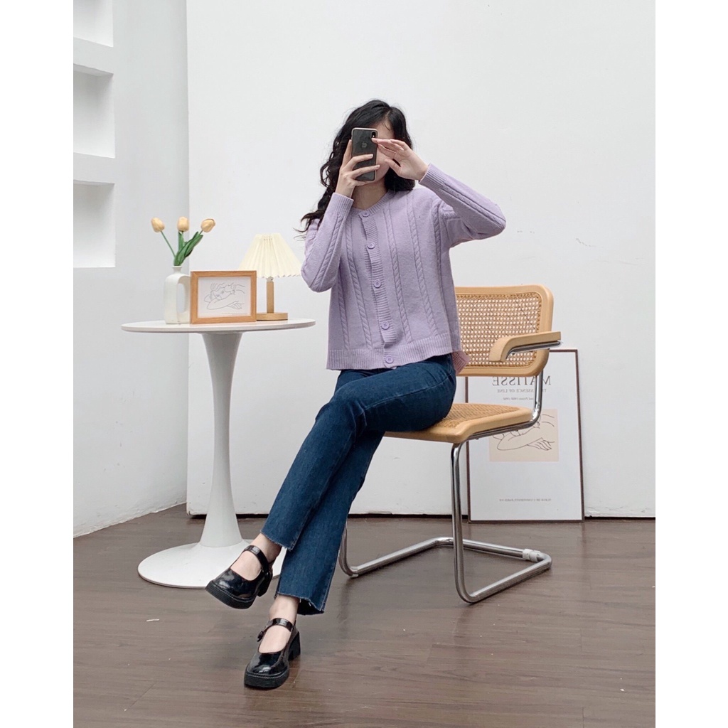 Áo khoác len nữ vặn thừng khuy trước  52a48 by germe