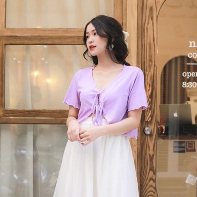 ÁO CÁCH ĐIỆU - SASSY SHIRT - ÁO NƠ Ở GIỮA - A0013
