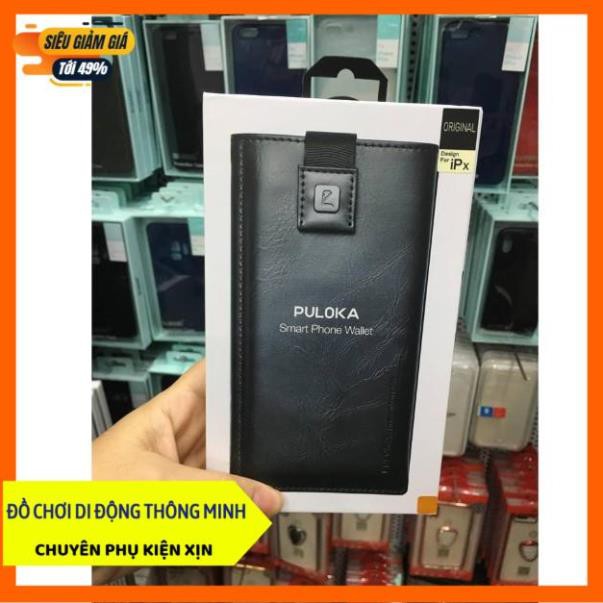 [HÀNG CHẤT] Bao Da Rút Hiệu Puloka Cho IPhone 7 Plus/ 8 Plus dạng ví có ngăn để tiền, thẻ ATM tiện lợi