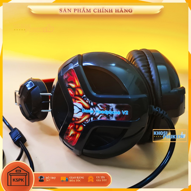 TAI NGHE CHỤP TAI CÓ DÂY KÈM MIC CHO MÁY TÍNH LAPTOP KSPK TNCTV2