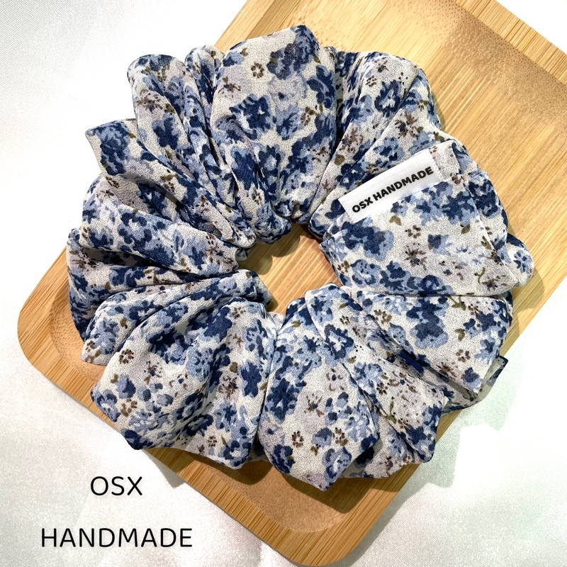 Dây buộc tóc Scrunchies Handmade vải voan chiffon hoa nhí