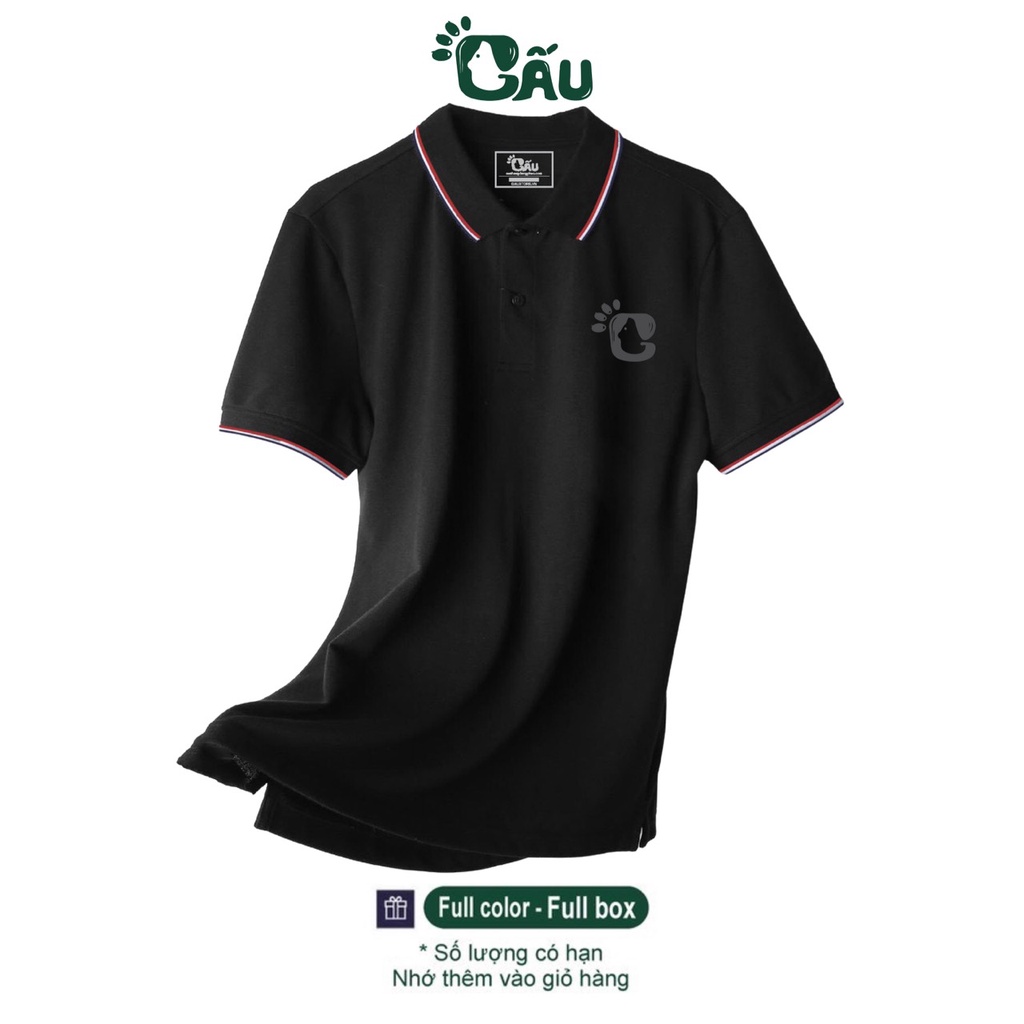 Áo thun Polo GẤU 194 Cá Sấu Viền Cổ Unisex vải cá sấu Poly co dãn 4 chiều dày dặn form gerular fit- IN GAU  VIEN