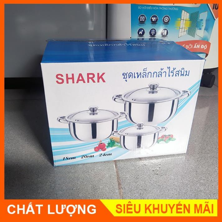 Bộ 3 nồi Inox Shark Thái Lan - Hàng cao cấp.