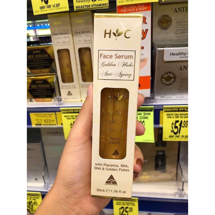 Serum dưỡng da Healthy Care Anti Ageing Gold Flake Face, Úc  chống lão hóa cho người từ 25 tuổi trở lên