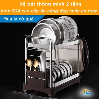Giá Để Bát Đĩa Đũa Thông Minh Inox 2 Tầng Cao Cấp Đạt Chất Lượng Đức SSGP