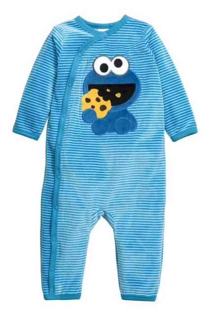 [Sleepsuit] Body liền quần HM xuất dư chất liệu nỉ nhung cho bé từ 0-3 tuổi