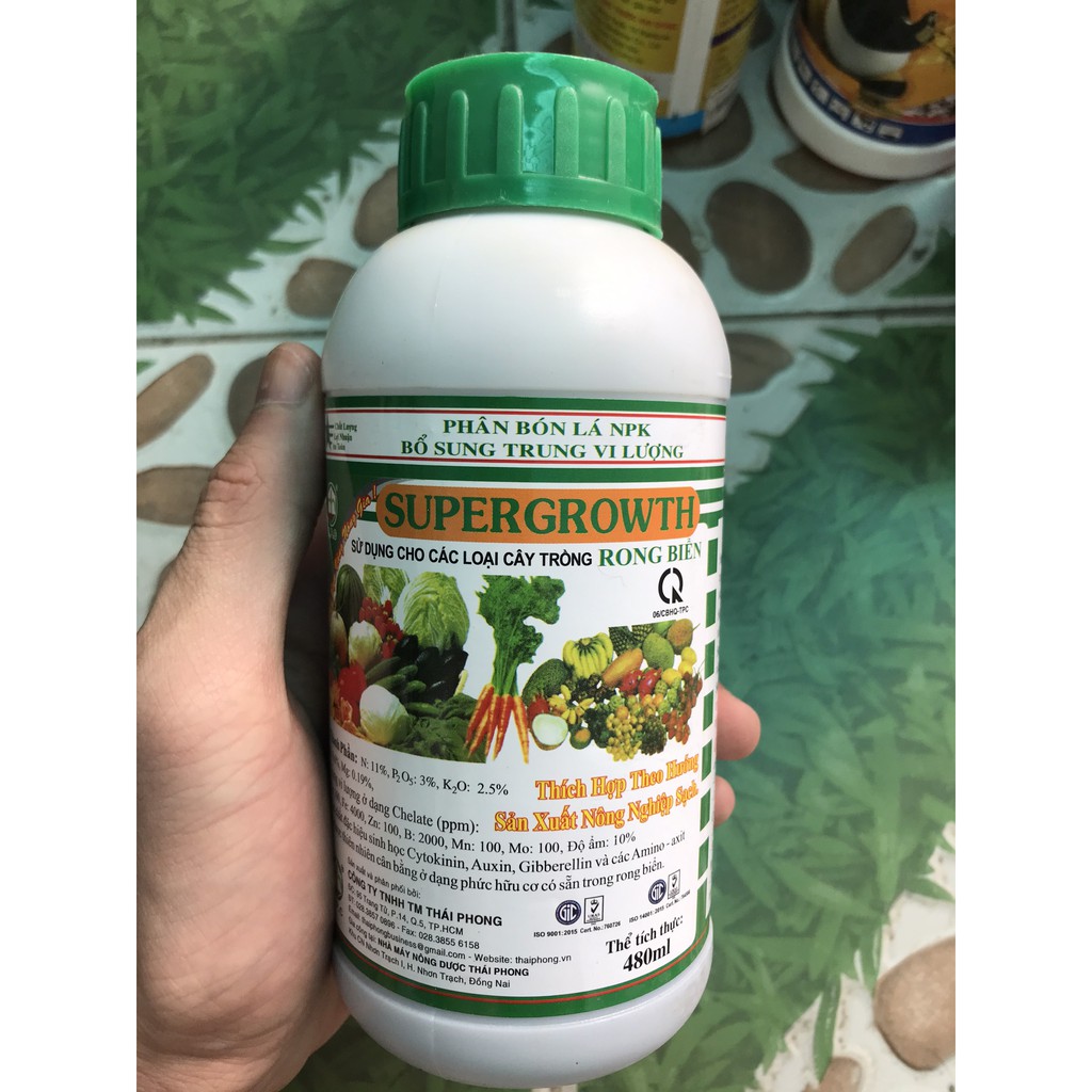 PHÂN BÓN LÁ NPK SUPERGROWTH 480ML