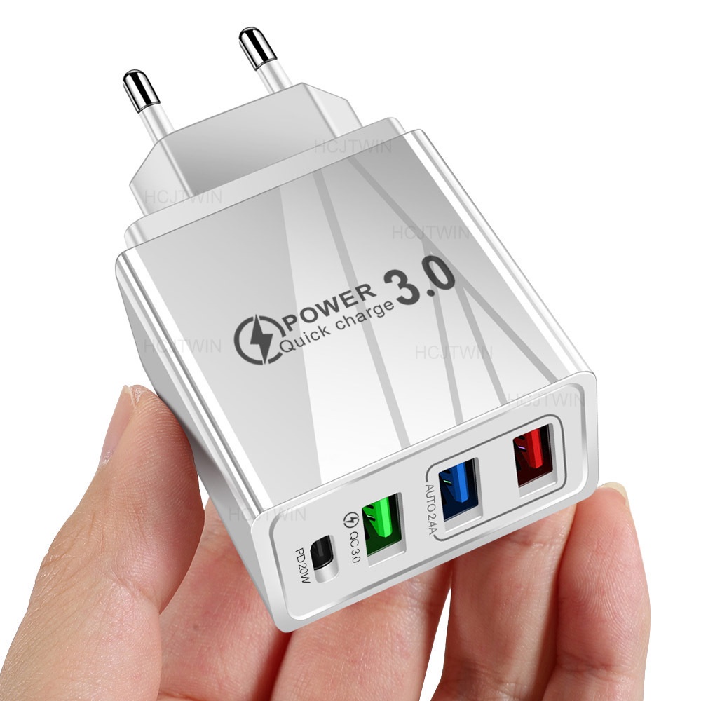 Cóc sạc nhanh 3.1A 3USB+PD TYPE-C Charger có đèn led chính hãng BH 12 tháng Iphone 12/Android Chính Hãng