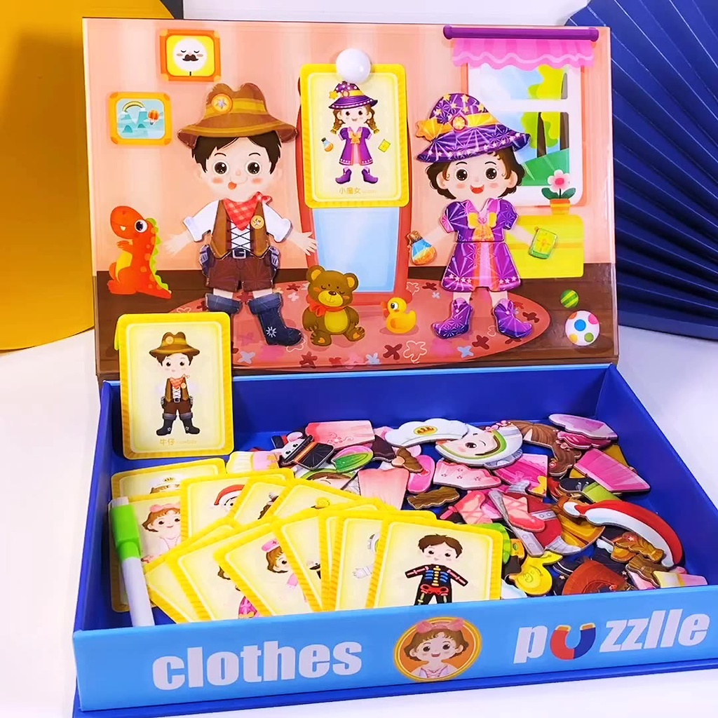 Đồ Chơi Ghép Hình Thời Trang Bằng Gỗ Cho Bé Trai, Bé Gái, Đồ Chơi Giáo Dục Havita