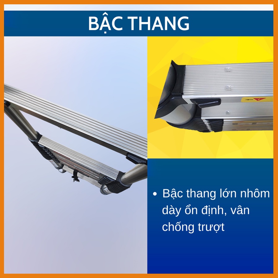 Thang Nhôm Rút Inox DAKITA Nhật Bản R-320 Siêu Dày Cứng, An Toàn Giá Gốc Tại Kho