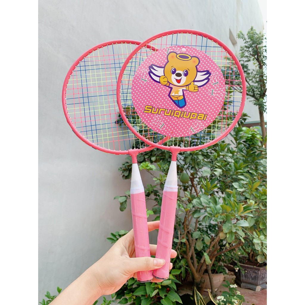 COMBO 2 CHIẾC VỢT CẦU LÔNG CHO BÉ TẶNG KÈM TÚI ĐỰNG CÓ DÂY ĐEO