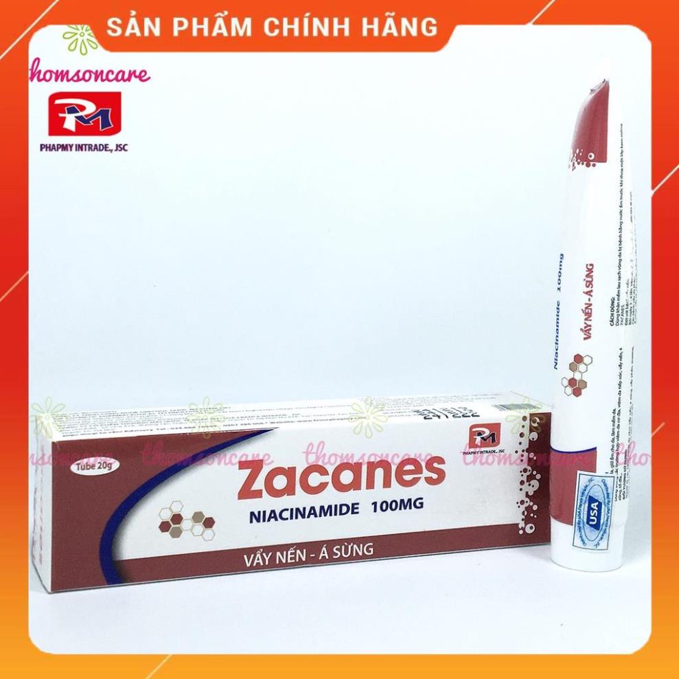 Kem giảm vẩy nến, á sừng, tổ đỉa Zacanes từ chất Niacinamide, có thêm nano bạc, kẽm Oxyd và Vitamin E tuýp 20g