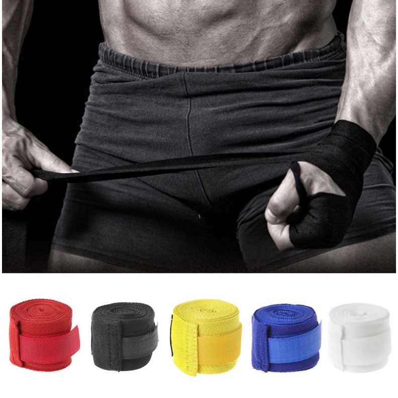 Băng Quấn Bảo Vệ Cổ Tay Bằng Cotton 2.5m Chuyên Dụng Cho Người Tập Boxing/ Muay Thai