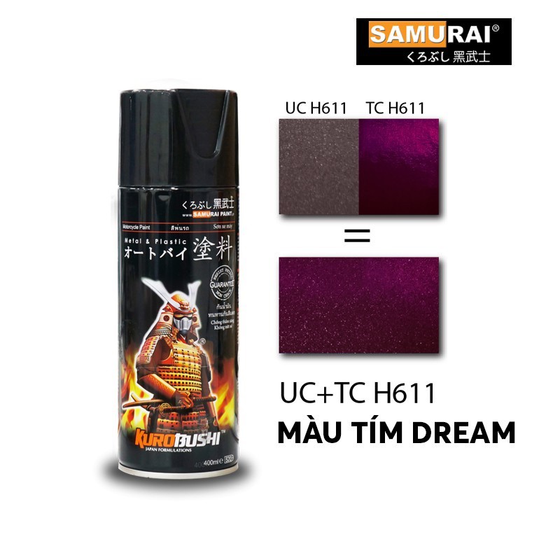 Sơn Xịt Samurai Màu Tím Nho Dream - UCH611, TCH611