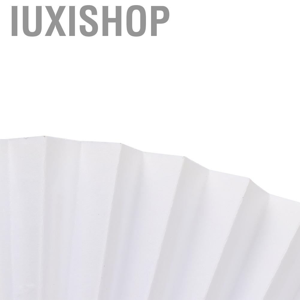 Quạt xếp cầm tay giấy màu trắng dành cho tiệc cưới