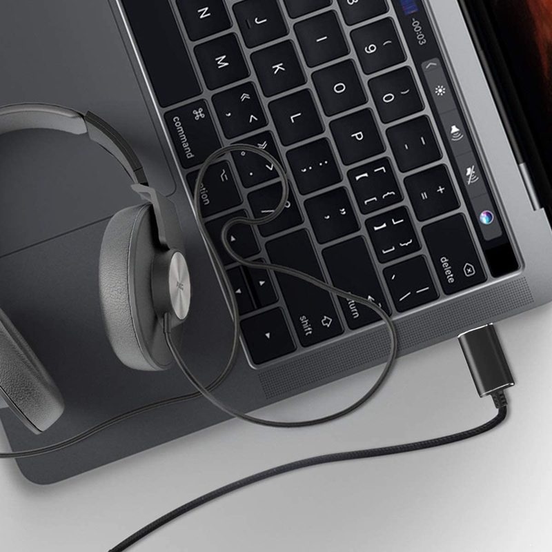 Dây Cáp Chuyển Đổi Thẻ Âm Thanh Chất Lượng Cao / USB Sang Micro Âm Thanh 3.5 mm Cho PS4 Laptop