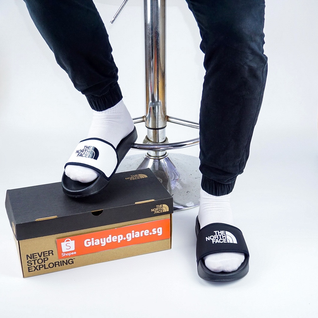 Dép The North Face quai ngang nam nữ  - phối màu đen trắng thời trang unisex