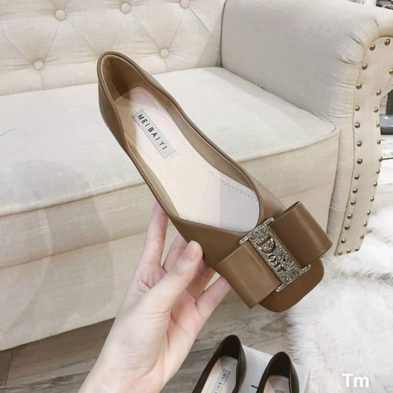 giày búp bê nơ dioR.