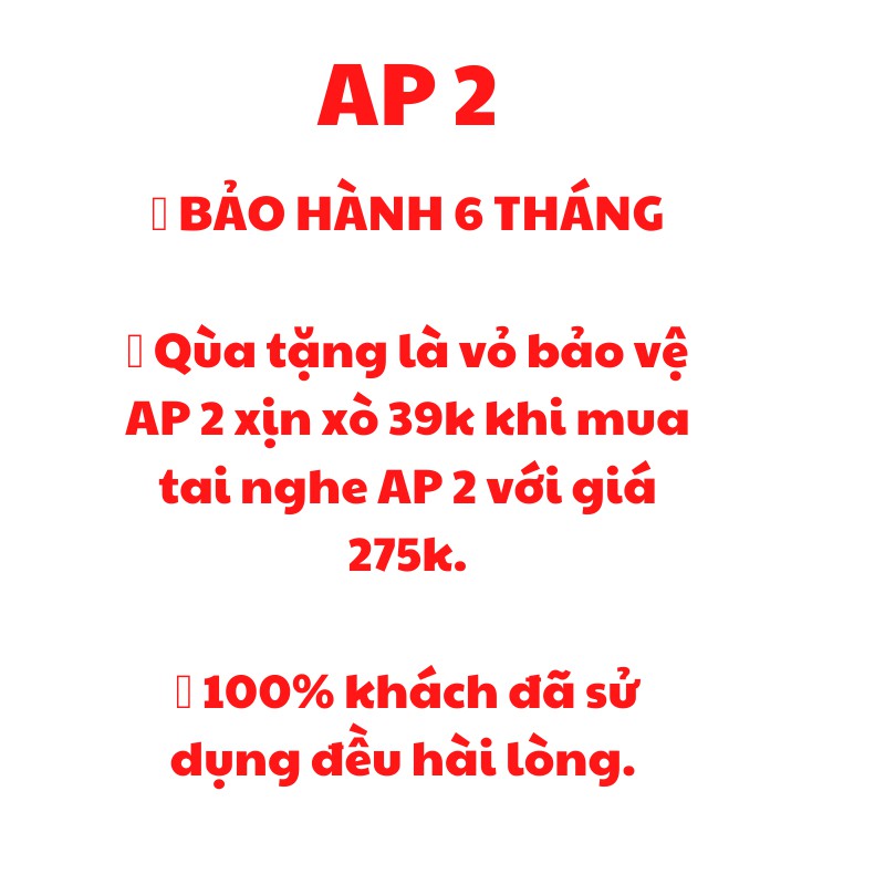 ⚡Tai Nghe Bluetooth Cao Cấp AP 2⚡ Chip Jerry - Đổi Tên &amp; Định Vị Bảo Hành 6 Tháng,lỗi 1 đổi 1-vincase