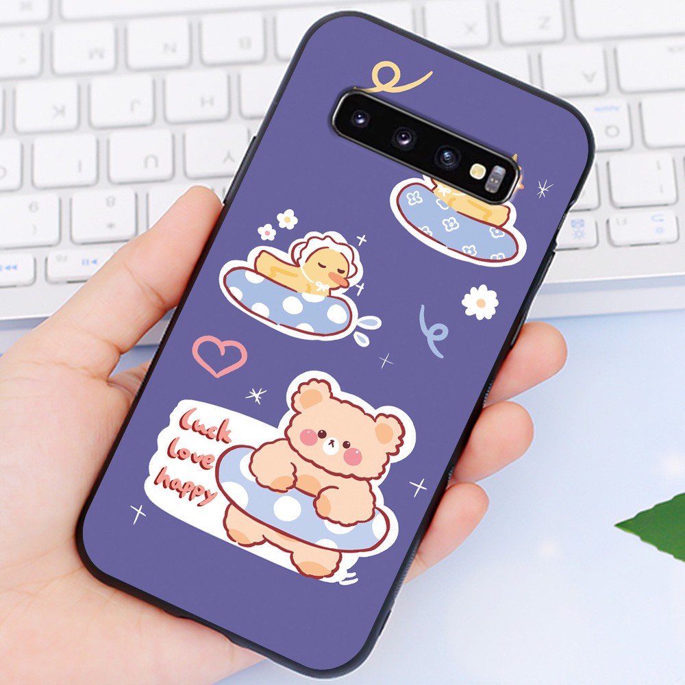 Ốp Samsung 😍 Ốp lưng Samsung S10 S10 Plus Cute Bear nhựa cao cấp viền silicon - Banana Store