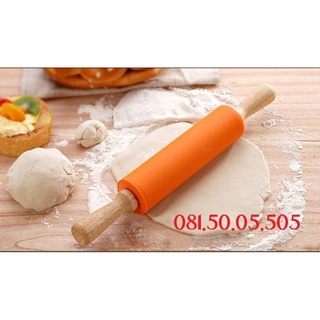 Cán lăn bột trục xoay silicon - cán lăn bột gỗ có trục xoay - cây lăn bột 3326