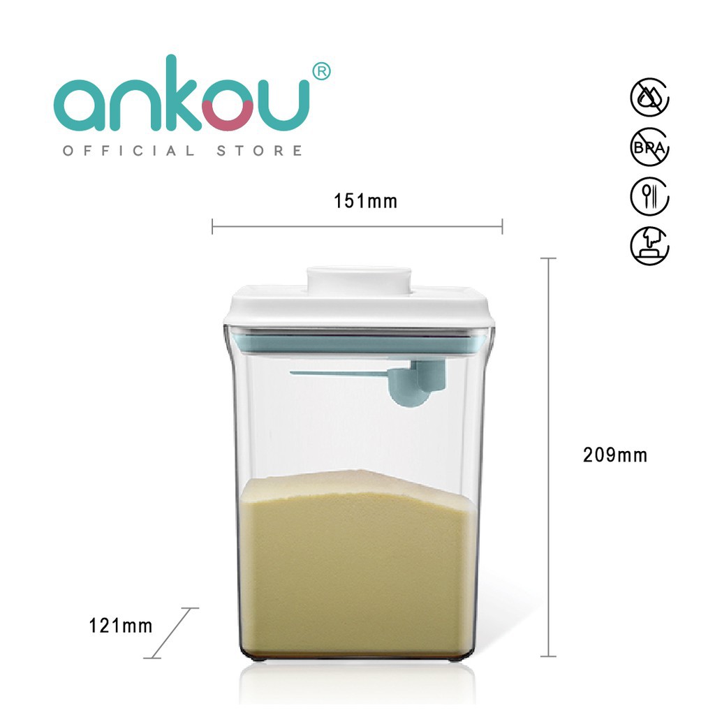 ANKOU Hộp Đựng Sữa Bột Hình Chữ Nhật (2300Ml) | BigBuy360 - bigbuy360.vn