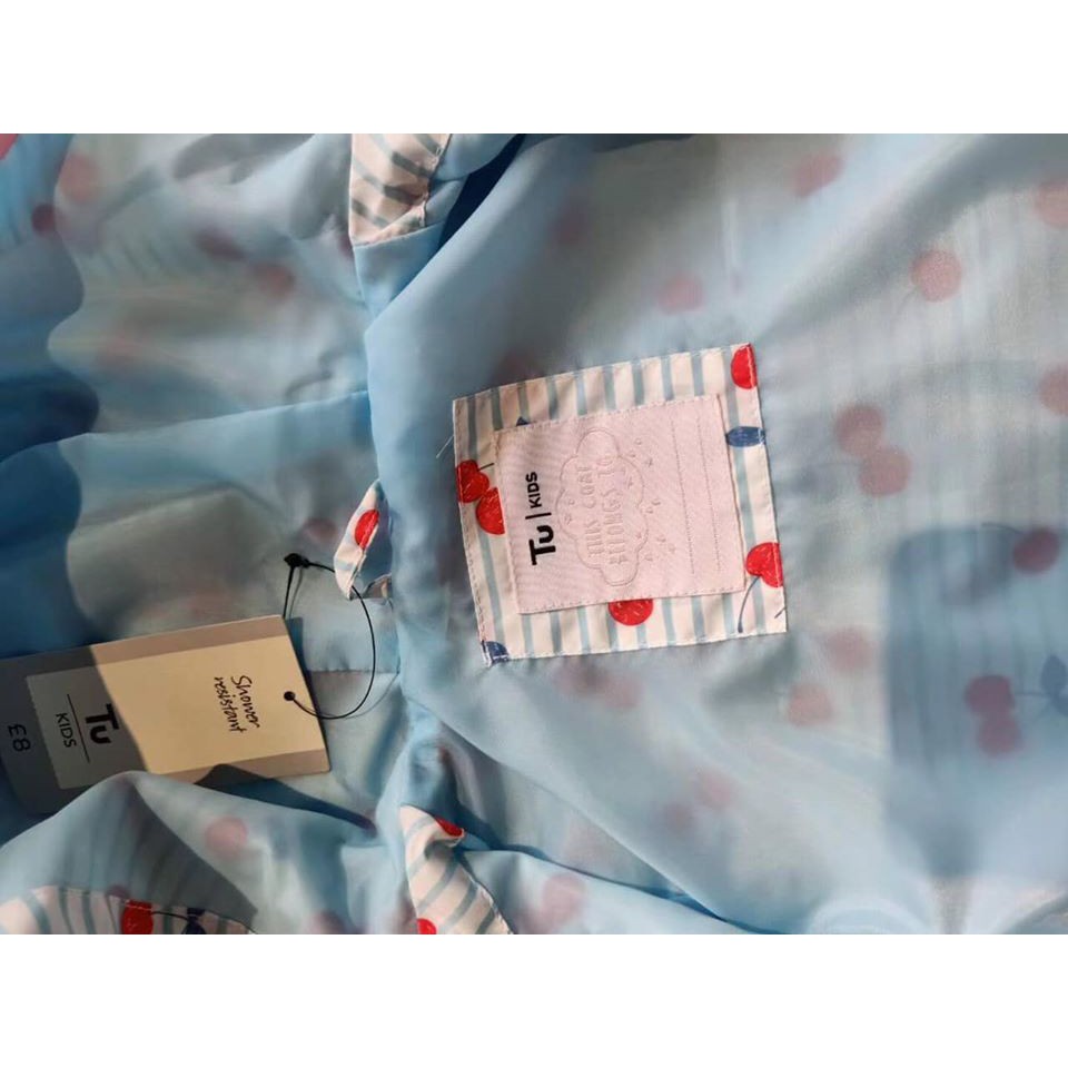 Áo khoác gió Tu kid kẻ xanh cherry