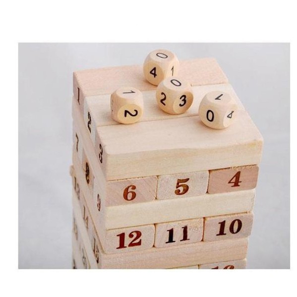 Bộ Rút Gỗ 48 Thanh Gỗ Size To Không Sơn An Toàn Cho Trẻ