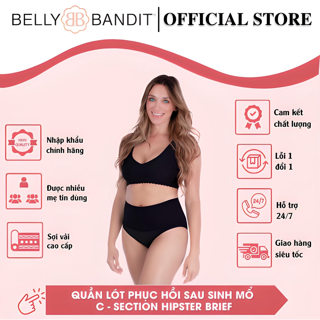 Quần lót phục hồi sau sinh mổ C-Section Hipster Brief | Chính hãng Belly Bandit, Mỹ