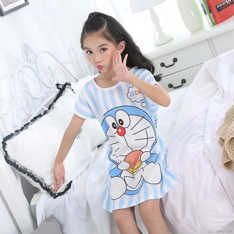 Đầm ngủ thiết kế họa tiết hoạt hình dễ thương cho bé gái