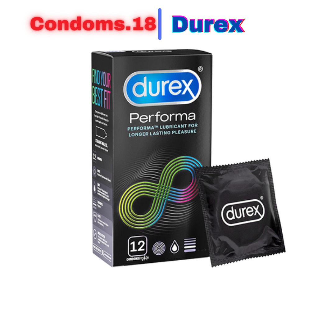 Bao cao su kéo dài thời gian quan hệ Durex Performa 12s. Chống xuất tinh sớm, kéo dài thời gian quan hệ, tăng ham muốn.