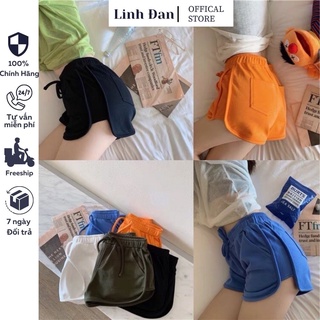 Quần đùi thun nữ mặc nhà vải trơn kanimi, quần đùi nữ dáng rộng cạp chun mặc nhà siêu mềm mát
