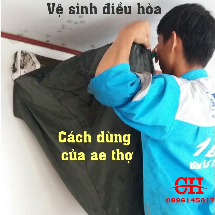 [TẶNG DÂY XỎ] túi trùm vệ sinh điều hòa treo tường bạt bảo dưỡng điều hòa bao trùm máy lạnh tất cả các hãng