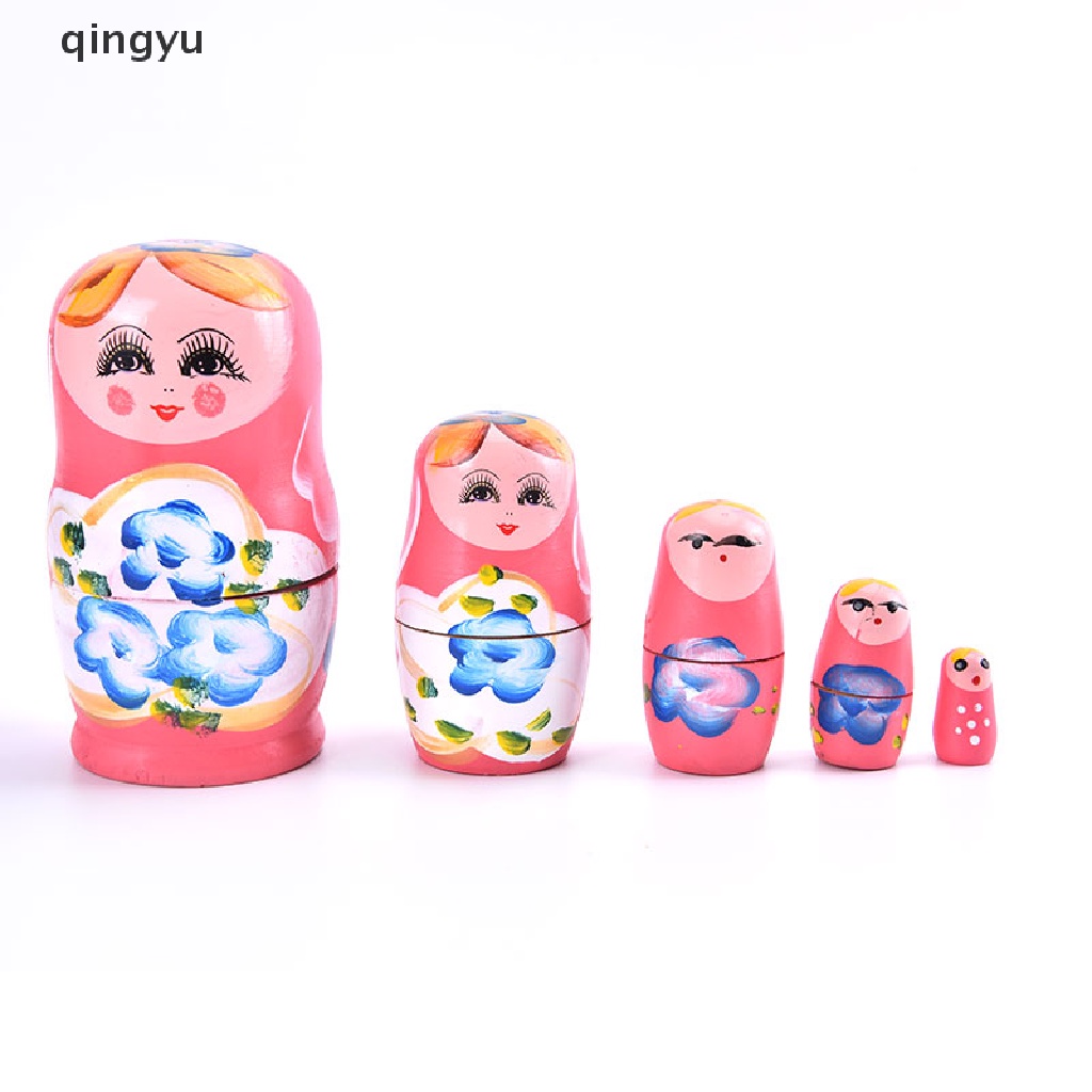 Bộ 5 Búp Bê Hoạt Hình Nga Matryoshka Bằng Gỗ