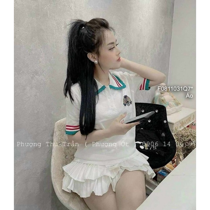 Áo kiểu ngực thêu ong