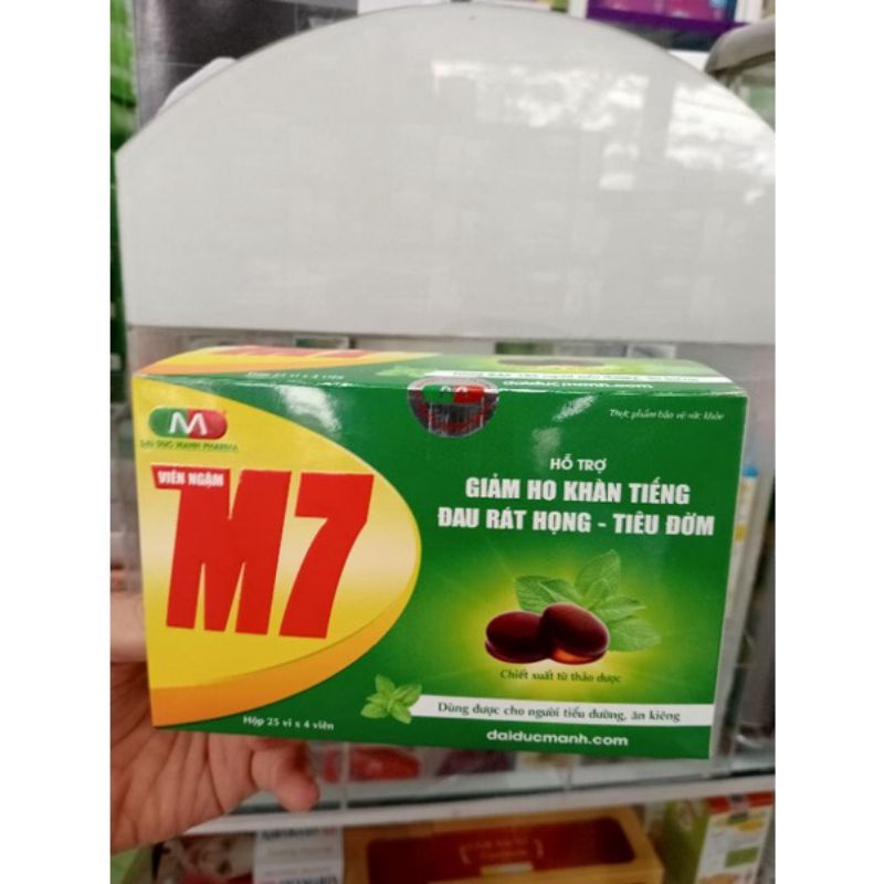 ✅  Viên Ngậm M7 hỗ trợ giảm ho khàn tiếng đau rát họng- tiêu đờm