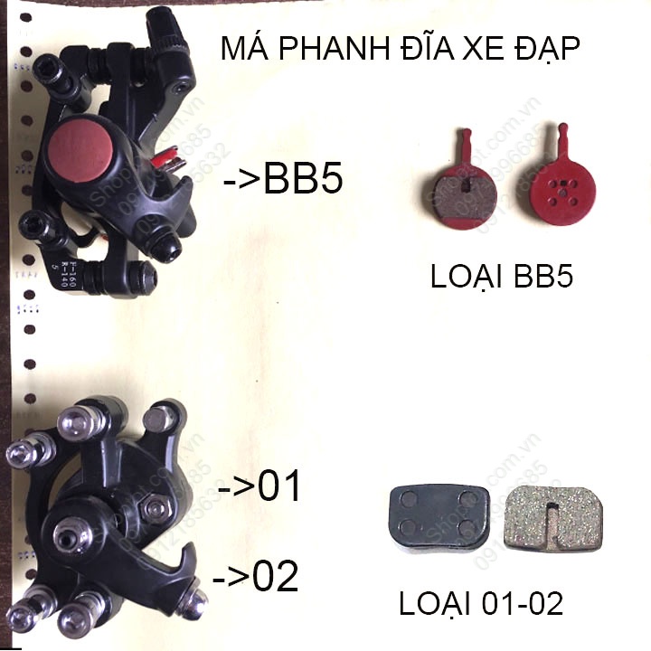 Má phanh-thắng đĩa cho xe đạp, có nhiều loại cho khách lựa chọn