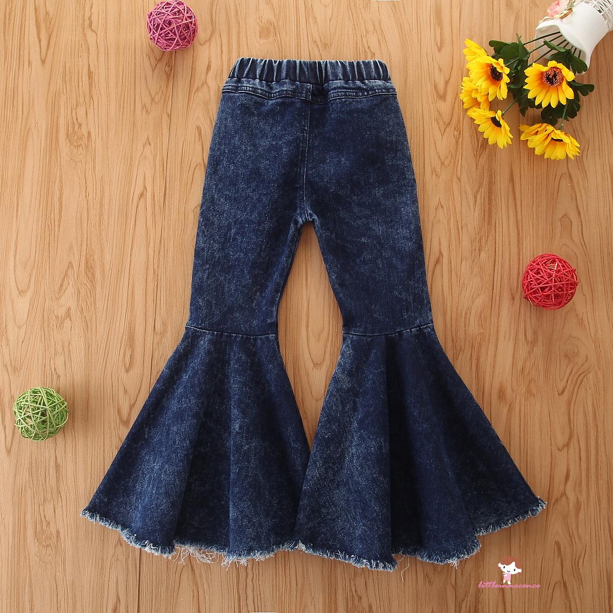 Quần Jeans Lưng Cao Thời Trang Cho Bé Gái 2-7 Tuổi 2-7 Tuổi