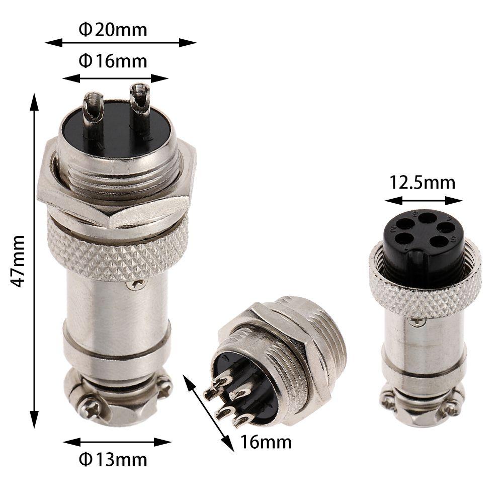 1 Cặp Đầu Nối Dây Cáp Âm Dương 16mm 2 / 3 / 4 / 5 / 6 / 8 / 9 / 10 Pin Mới