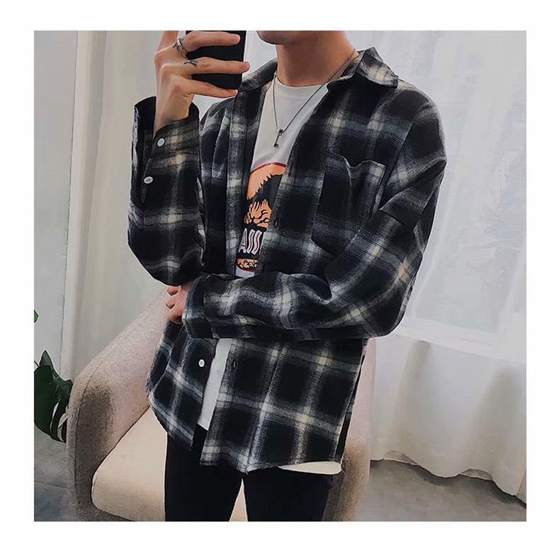 [Mã FAMAYMA2 giảm 10K đơn 50K] Sơ mi nam dài tay kẻ ô to, chất thô mềm mát, hàng nhập Quảng Châu | BigBuy360 - bigbuy360.vn