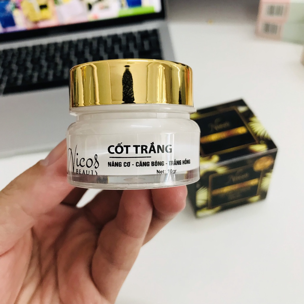 Kem Face Cốt đen nám Đông Y Nicos + Kem Cốt trắng nâng cơ Nicos Beauty 10g - Mẫu mới 2022
